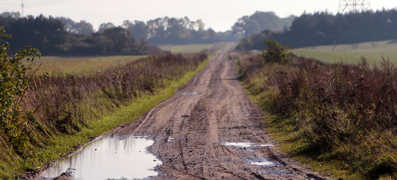 Feldwegkreuzung zwischen Meesiger und Gnevezow, Foto: Detlev Brick